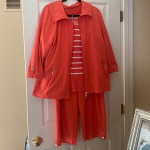 Karen, Scott, XL 3 piece cotton orange jogging suit